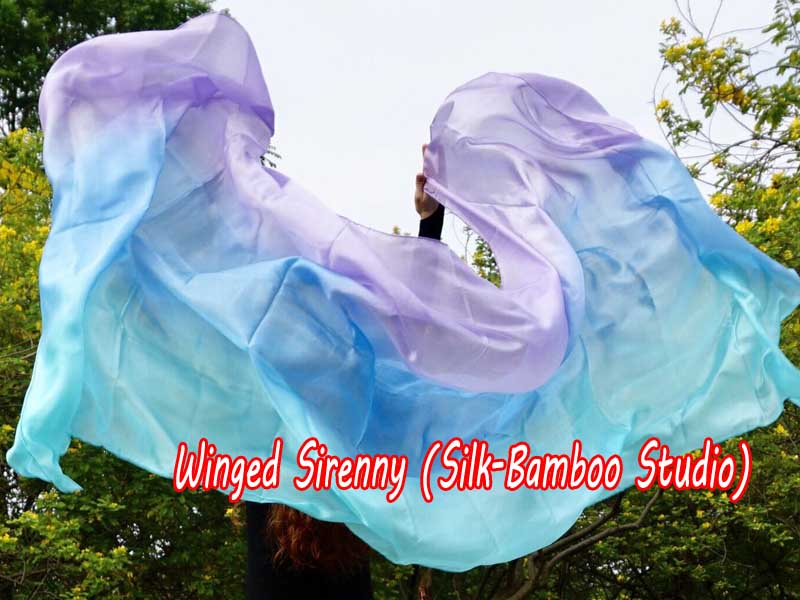 pale Mystery 5 Mommes pastel belly dance silk veil 