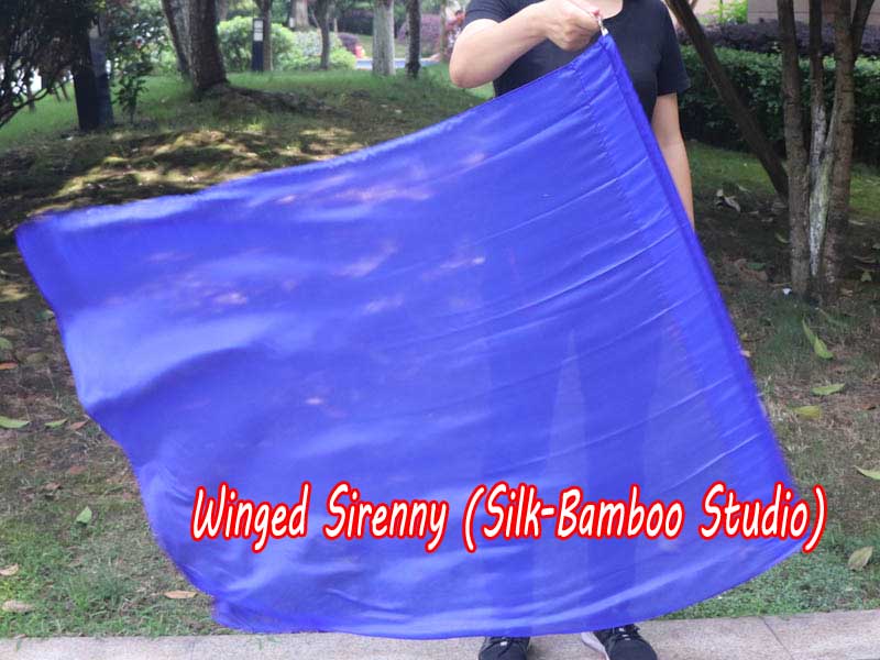 spinning silk flag poi 103cm (40") for Worship & Praise, blue