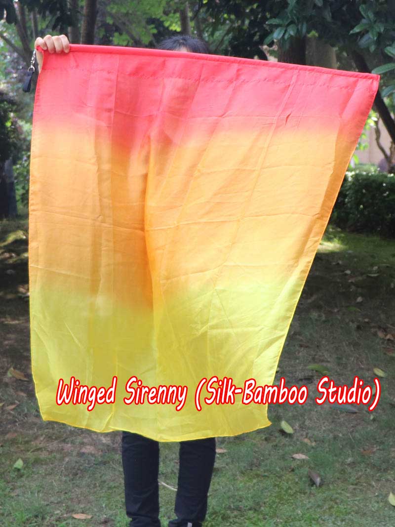 spinning silk flag poi 103cm (40") for Worship & Praise, Fire