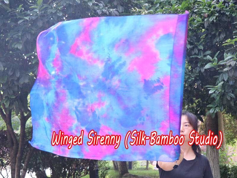 spinning silk flag poi 103cm (40") for Worship & Praise, Mermaid Dream