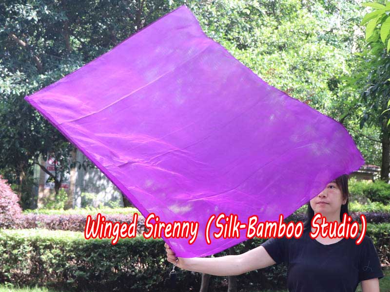 spinning silk flag poi 103cm (40") for Worship & Praise, purple