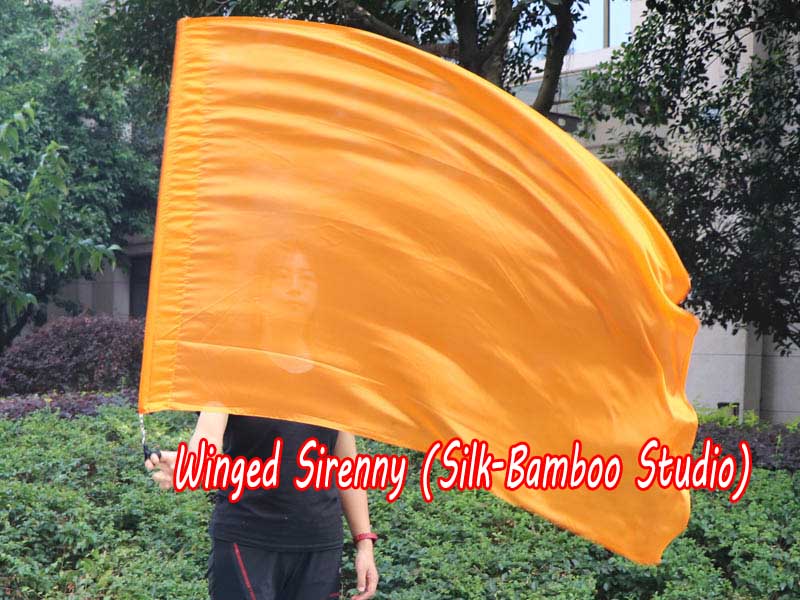 spinning silk flag poi 129cm (51") for Worship & Praise, orange