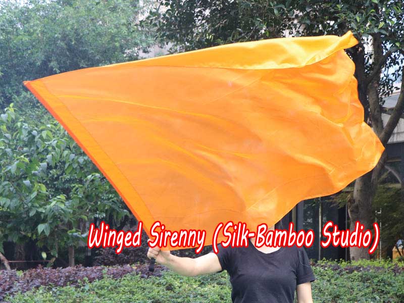 spinning silk flag poi 129cm (51") for Worship & Praise, orange