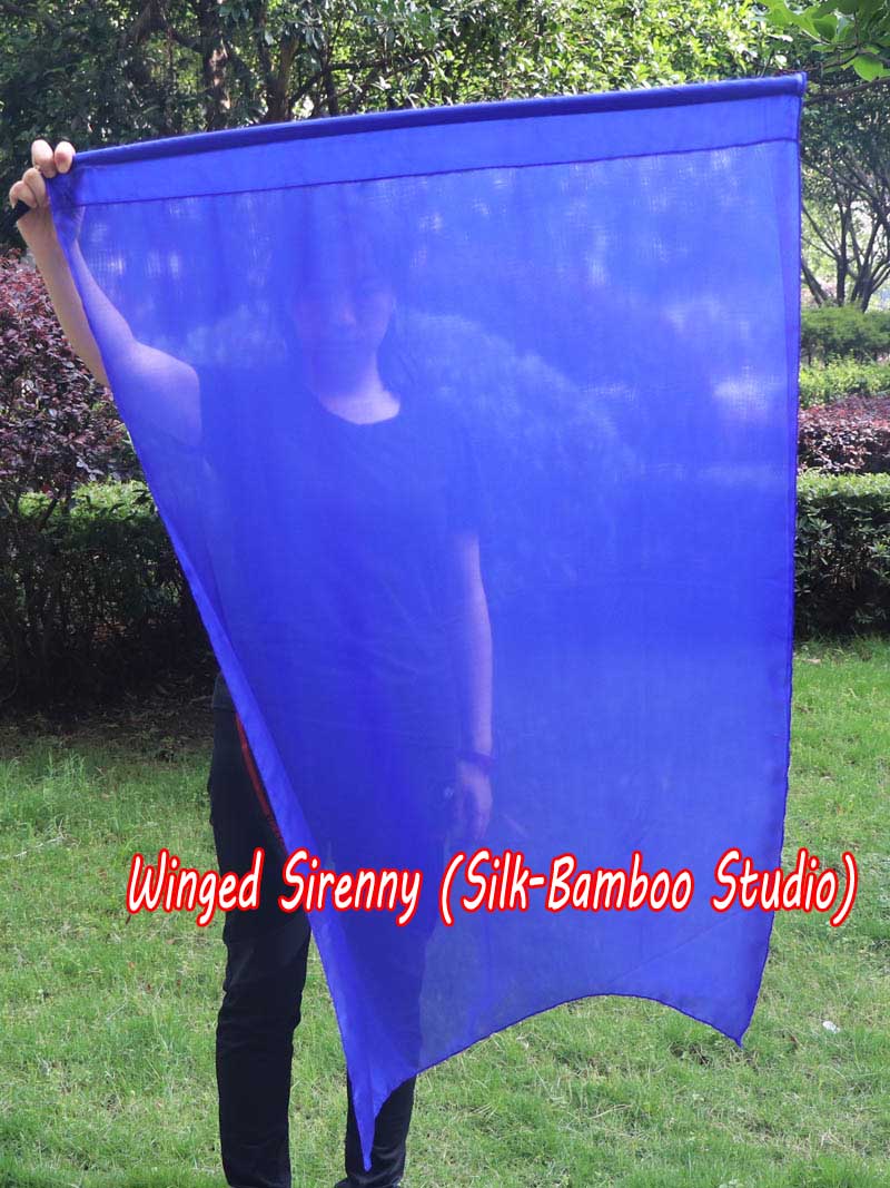 spinning silk flag poi 129cm (51") for Worship & Praise, blue