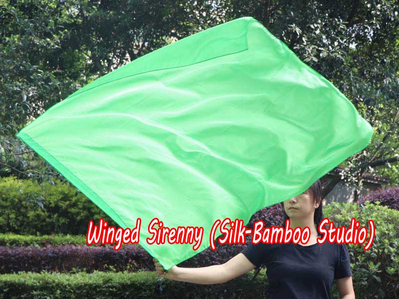 spinning silk flag poi 129cm (51") for Worship & Praise, green