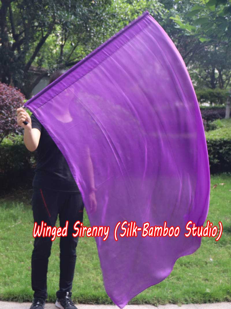 spinning silk flag poi 129cm (51") for Worship & Praise, purple