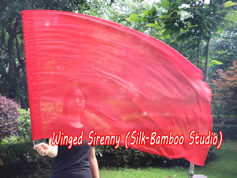 spinning silk flag poi 129cm (51") for Worship & Praise, red