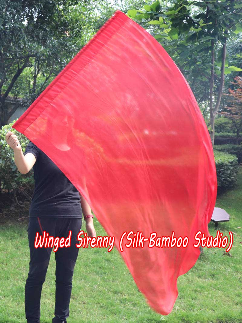 spinning silk flag poi 129cm (51") for Worship & Praise, red