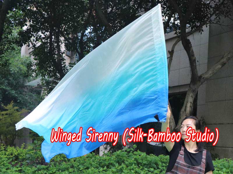 Spinning silk flag poi 174cm (68") for Worship & Praise, long side Royalty