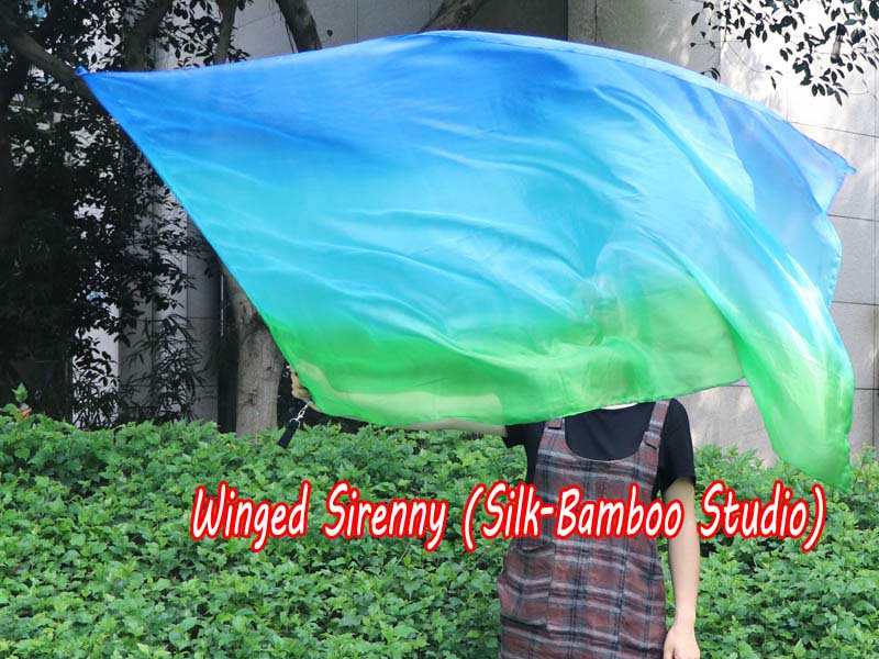 Spinning silk flag poi 174cm (68") for Worship & Praise, long side Adventure