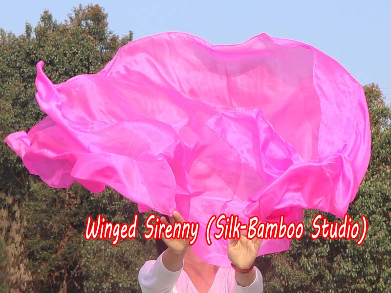 1 piece pink 5 Mommes belly dance silk veil 