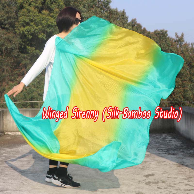 1 piece peacock-yellow-peacock 5 Mommes colorful belly dance silk veil 