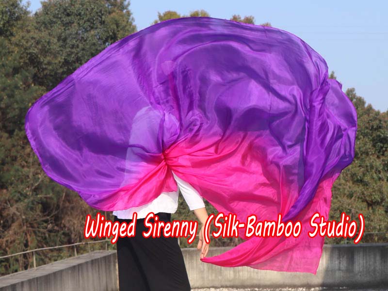 1 piece purple-pink 5 Mommes colorful belly dance silk veil 