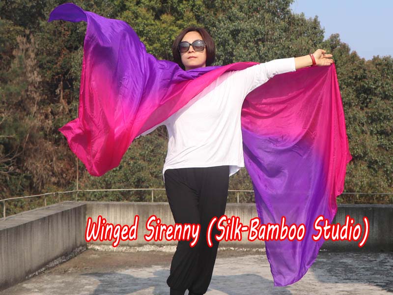 1 piece purple-pink 5 Mommes colorful belly dance silk veil 
