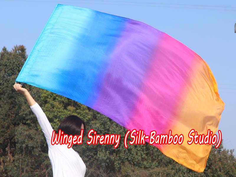 Spinning silk flag poi 174cm (68") for Worship & Praise, Iridescence