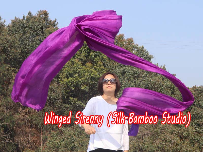 1 piece 4m (4.4 yards) purple worship silk throw streamer