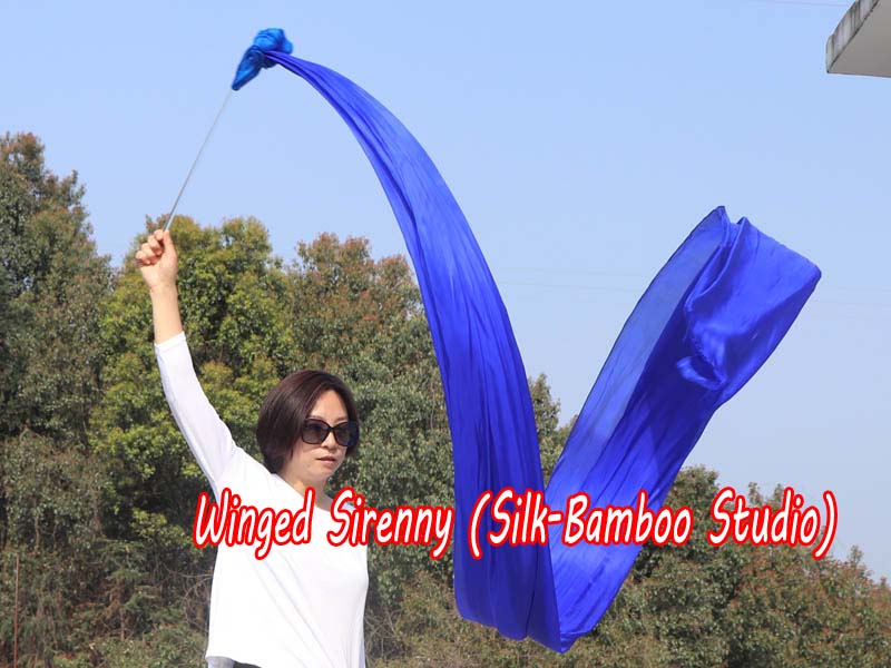 1 piece 4m (4.4 yards) blue worship silk throw streamer
