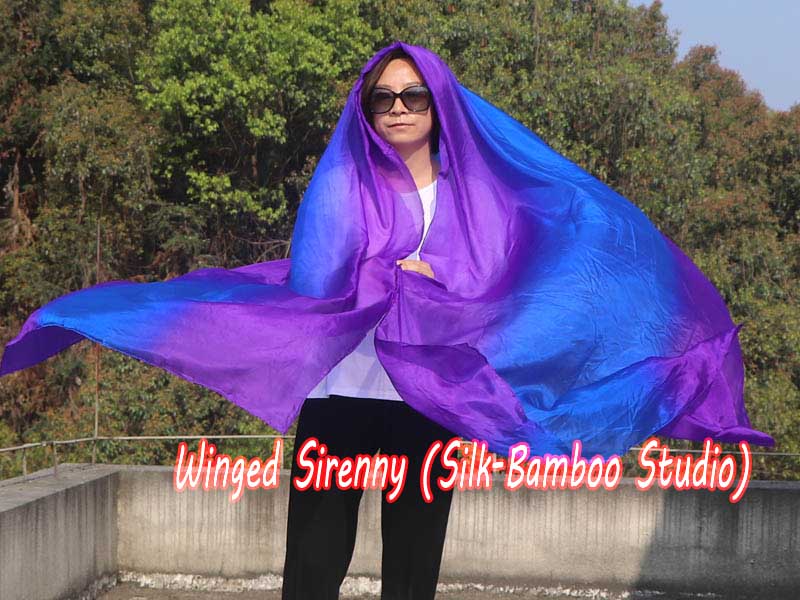 1 piece purple-blue-purple 5 Mommes colorful belly dance silk veil 