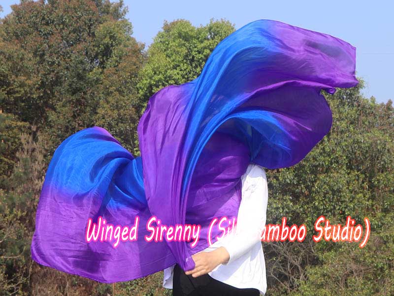 1 piece purple-blue-purple 5 Mommes colorful belly dance silk veil 