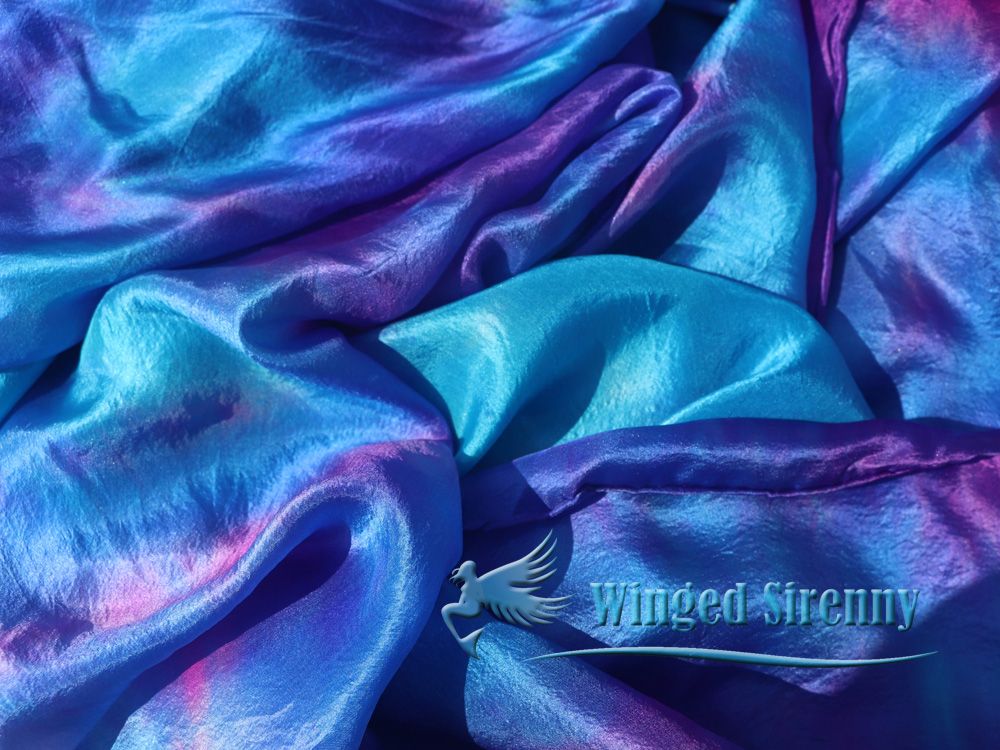 1 PIECE Mermaid tie-dye half circle 6 Mommes belly dance silk veil