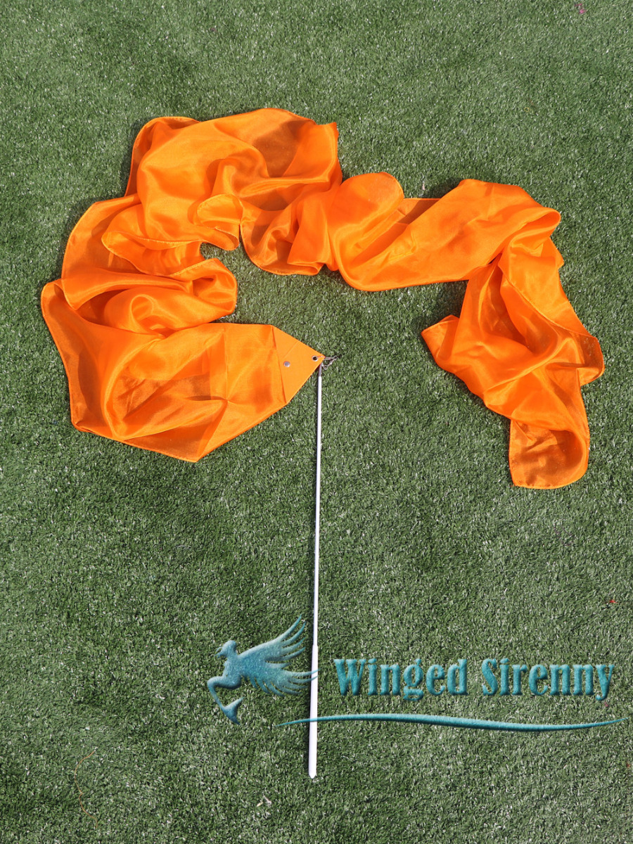 1 piece orange 2.5m (98") silk worship streamer