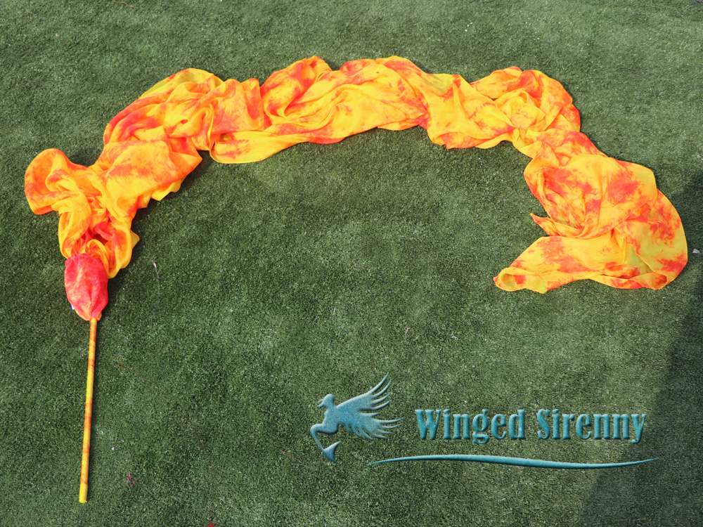1 piece 4m (4.4 yards) Flame worship silk throw streamer