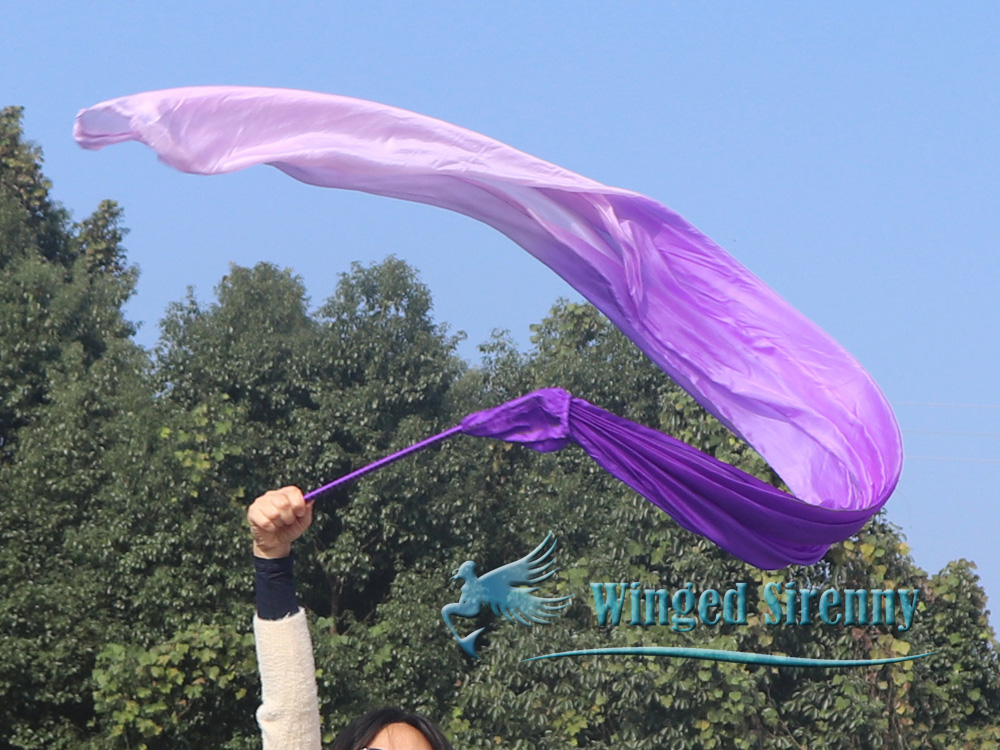 1 piece 2.5m (98") purple fading worship silk throw streamer