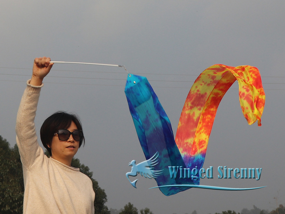 1 piece Fire and Ice (B) 2.5m (98") silk worship streamer