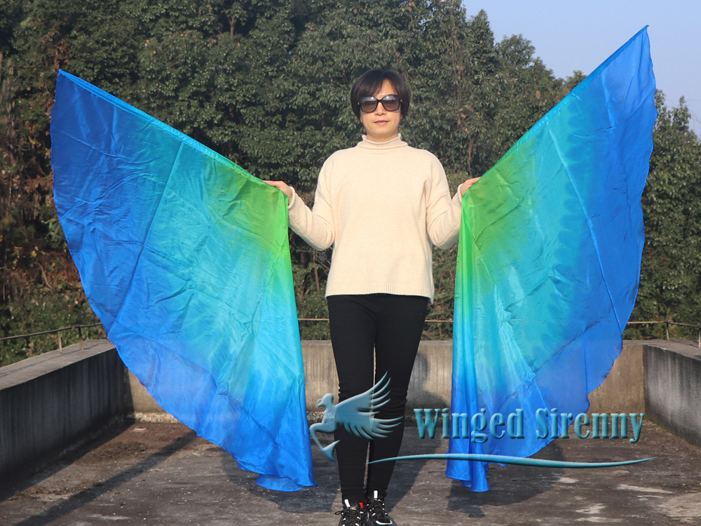 1 pair 180 cm (71") half circle prophetic angel wing silk flags, Adventure