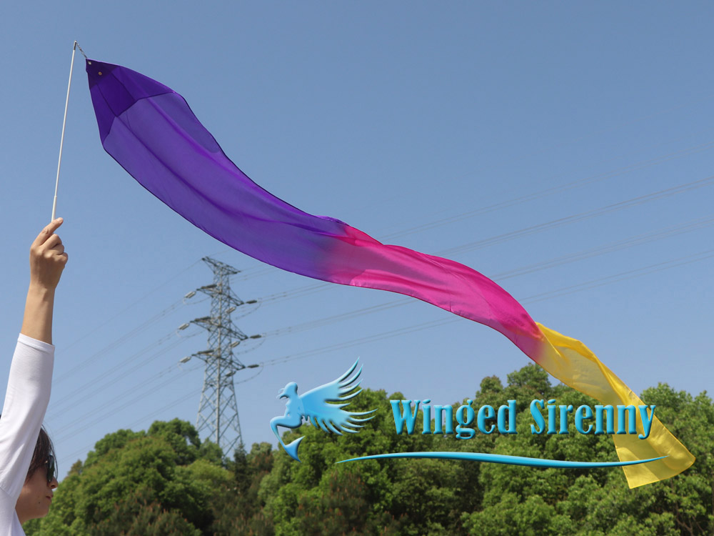 1 piece purple-pink-yellow 2.5m (98") silk worship streamer