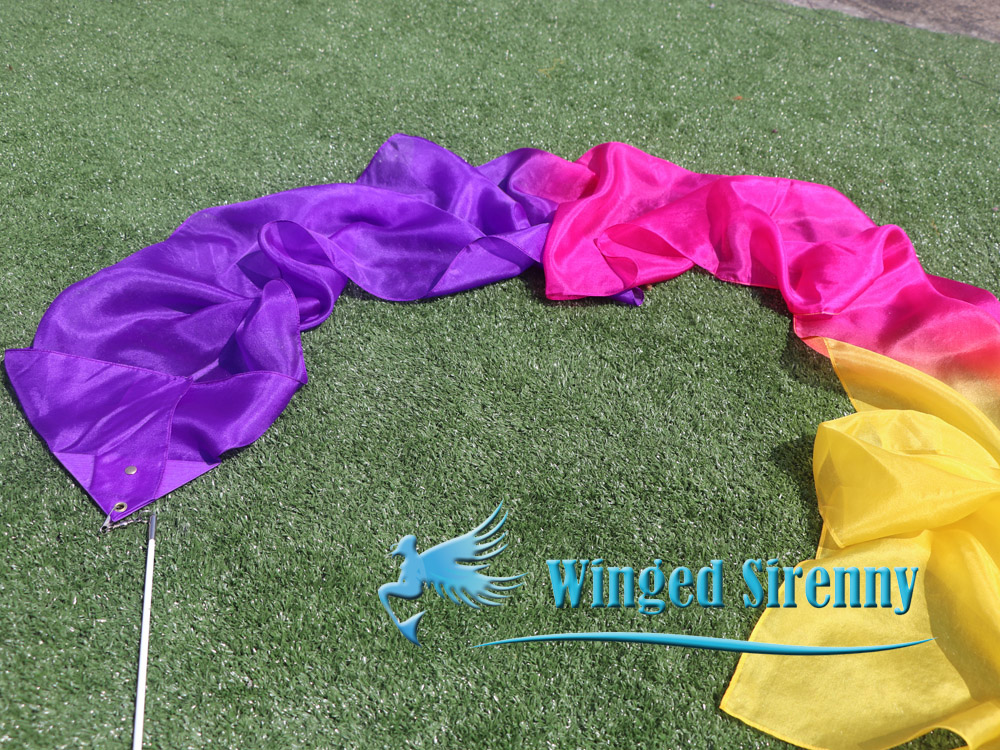 1 piece purple-pink-yellow 2.5m (98") silk worship streamer