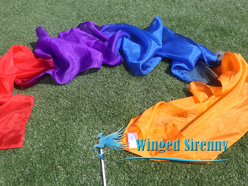 1 piece orange-blue-purple-red 2.5m (98") silk worship streamer