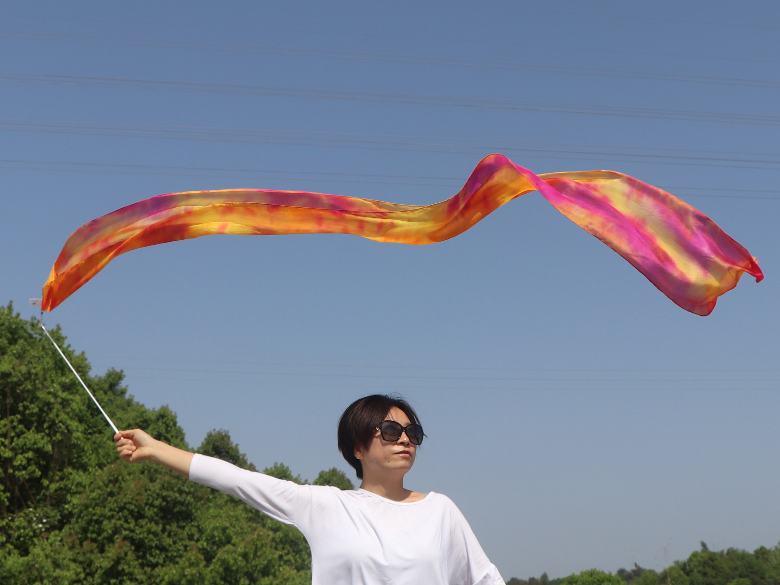 1 piece Sakura 2.5m (98") silk worship streamer