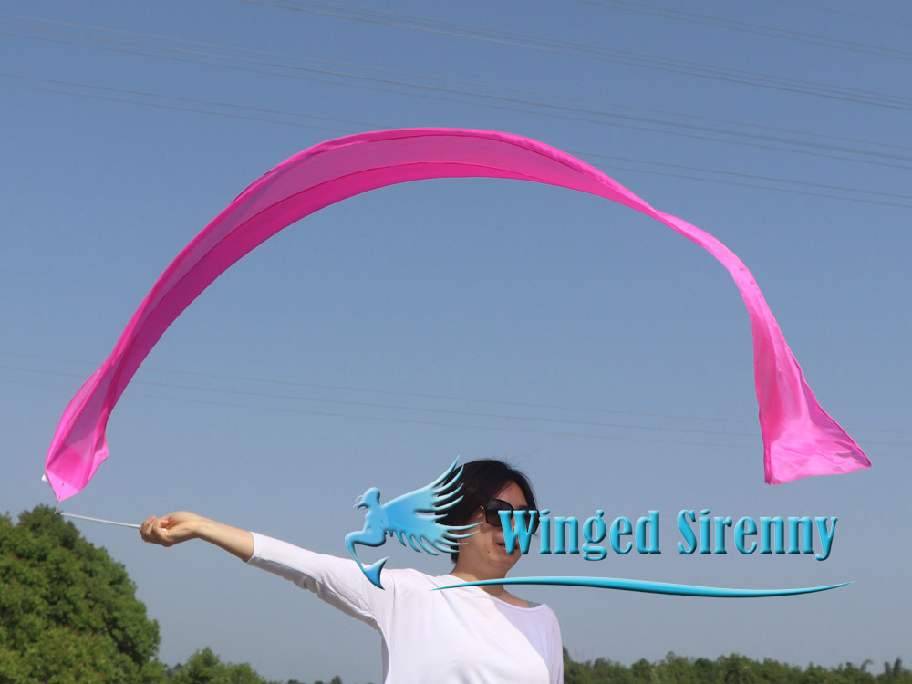 1 piece pink 2.5m (98") silk worship streamer