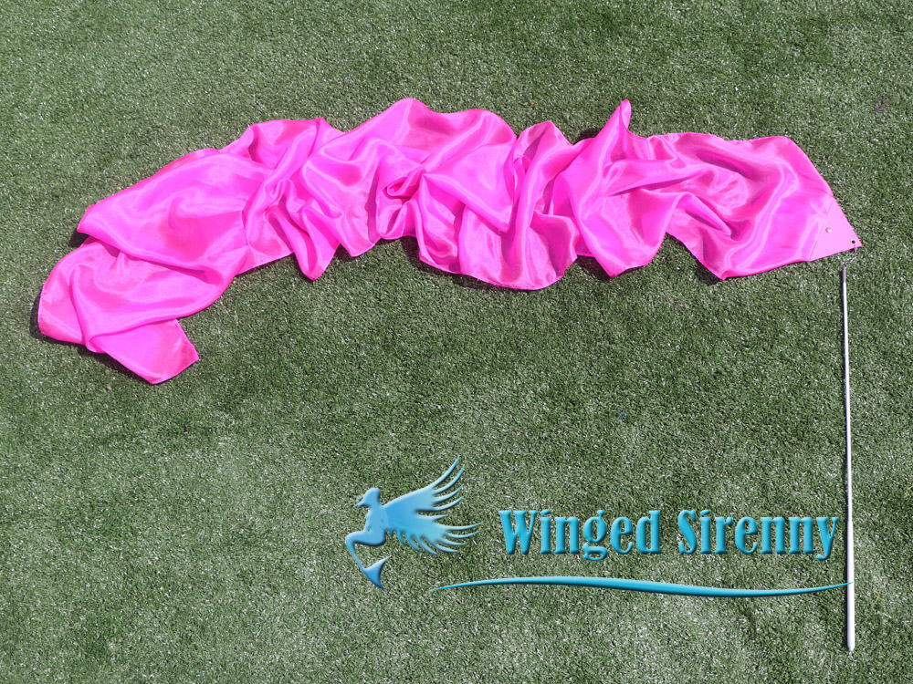 1 piece pink 2.5m (98") silk worship streamer