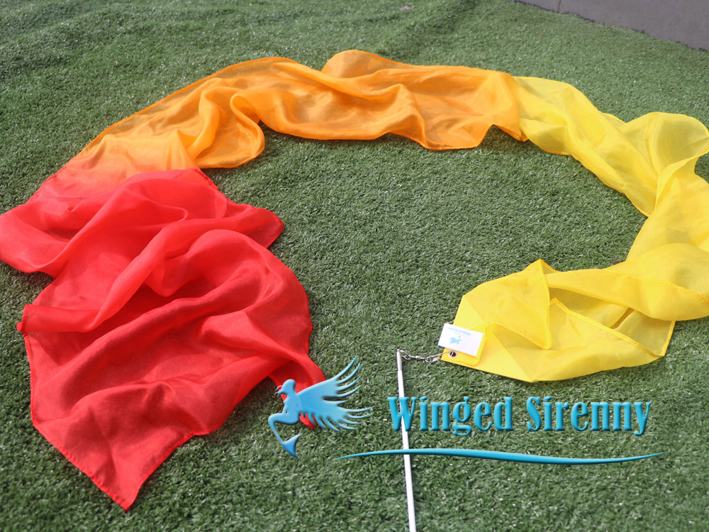 1 piece yellow-orange-red 2.5m (98") silk worship streamer