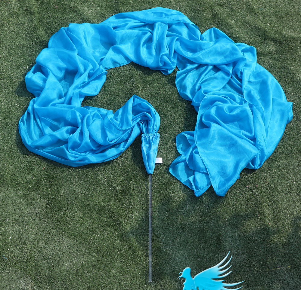 1 piece 4m (4.4 yards) turquoise worship silk throw streamer