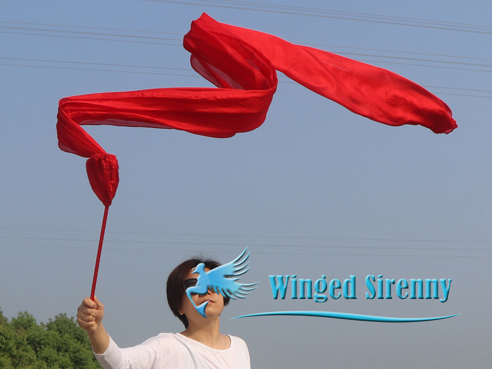 1 piece 2.5m (98") red worship silk throw streamer