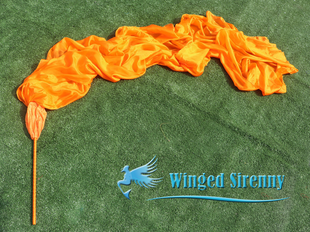 1 piece 2.5m (98") orange worship silk throw streamer