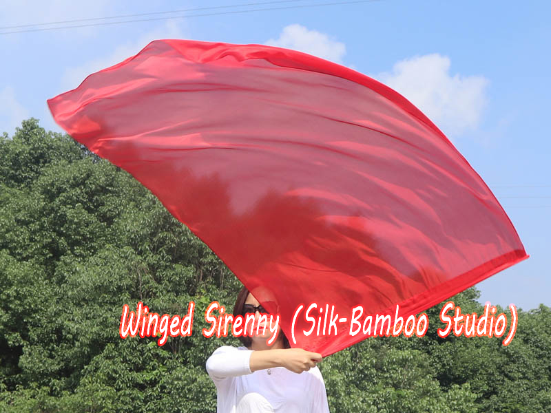 1 Piece 130 cm (51") prophetic silk worship flex flag, red