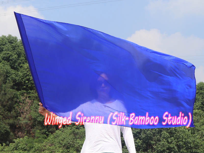 1 Piece 130 cm (51") prophetic silk worship flex flag, blue