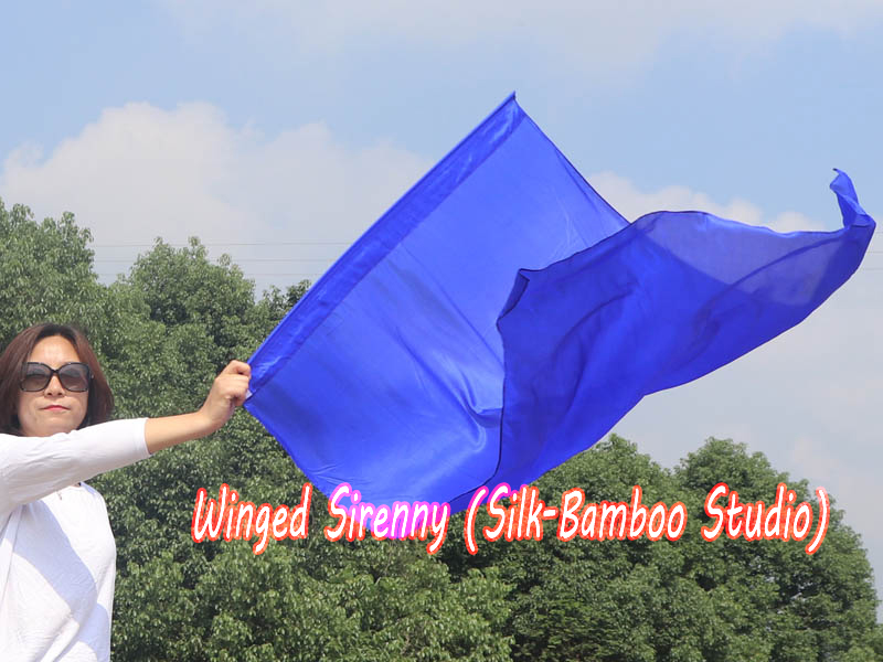 1 Piece 130 cm (51") prophetic silk worship flex flag, blue