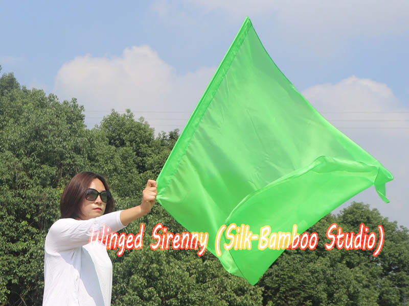 1 Piece 130 cm (51") prophetic silk worship flex flag, green