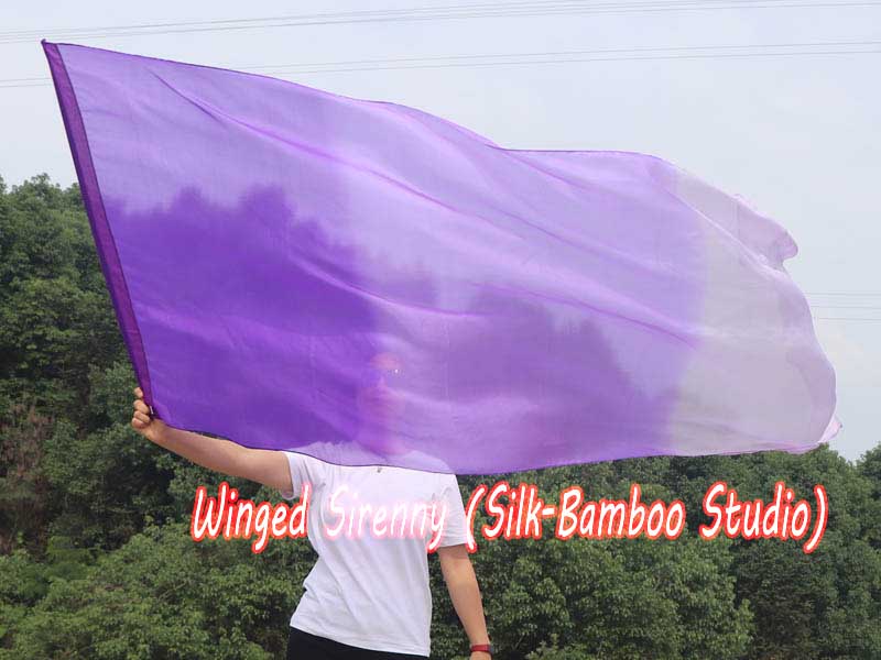 1 Piece 222 cm (88") prophetic silk worship flex flag, purple fading