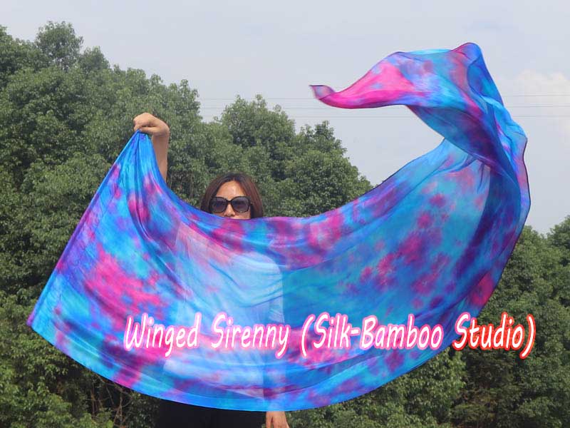 1 Piece 222 cm (88") prophetic silk worship flex flag, Mermaid Dream