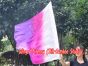 Seda Poi bandera de adoración 103 cm * 88 cm, blanco-rosado-violeta