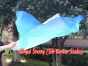 1 Stück 103 cm x 88 cm drehbarer Flaggen-Poi, weiß-pfau grüne-türkis-blau