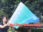 1 Stück 103 cm x 88 cm drehbarer Flaggen-Poi, weiß-pfau grüne-türkis-blau