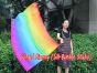 1 Stück 129 cm x 88 cm drehbarer Flaggen-Poi, Regenbogen+ B