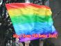 Seda Poi bandera de adoración 129 cm * 88 cm, Arco iris B